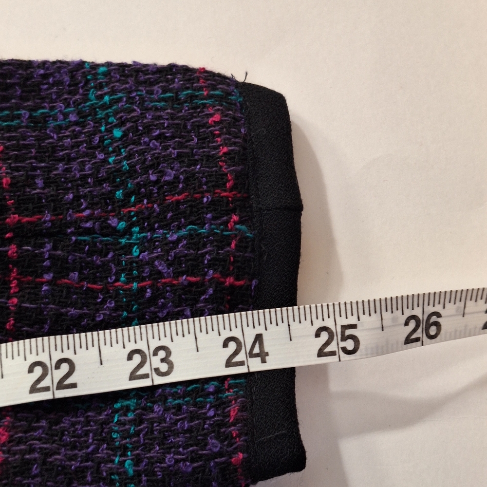 NWT Vintage 80s Jewel Tone Plaid Blazer Wool Blend Fitted USA Union Made Size 10 - Picture 15 of 15